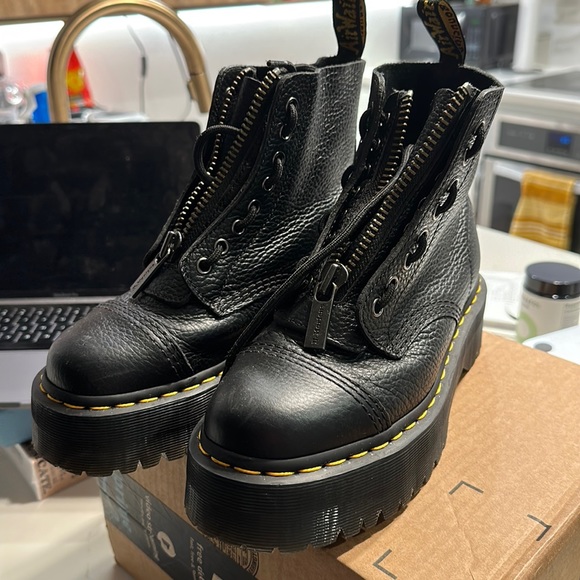 Dr. Martens Shoes - Dr. Martens Sinclair milled nappa leather platform boots